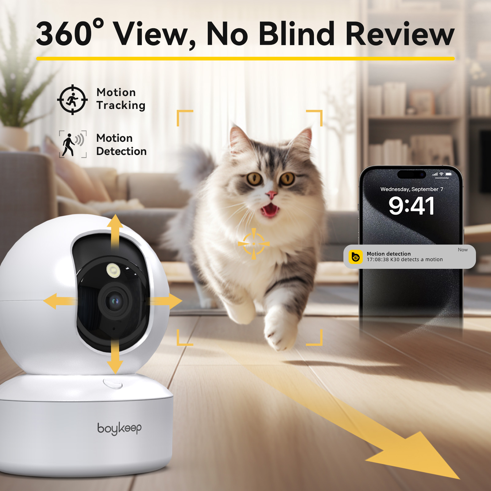 Smart Home Camera Ezviz - Caméra pour chien Boykeep 2K avec