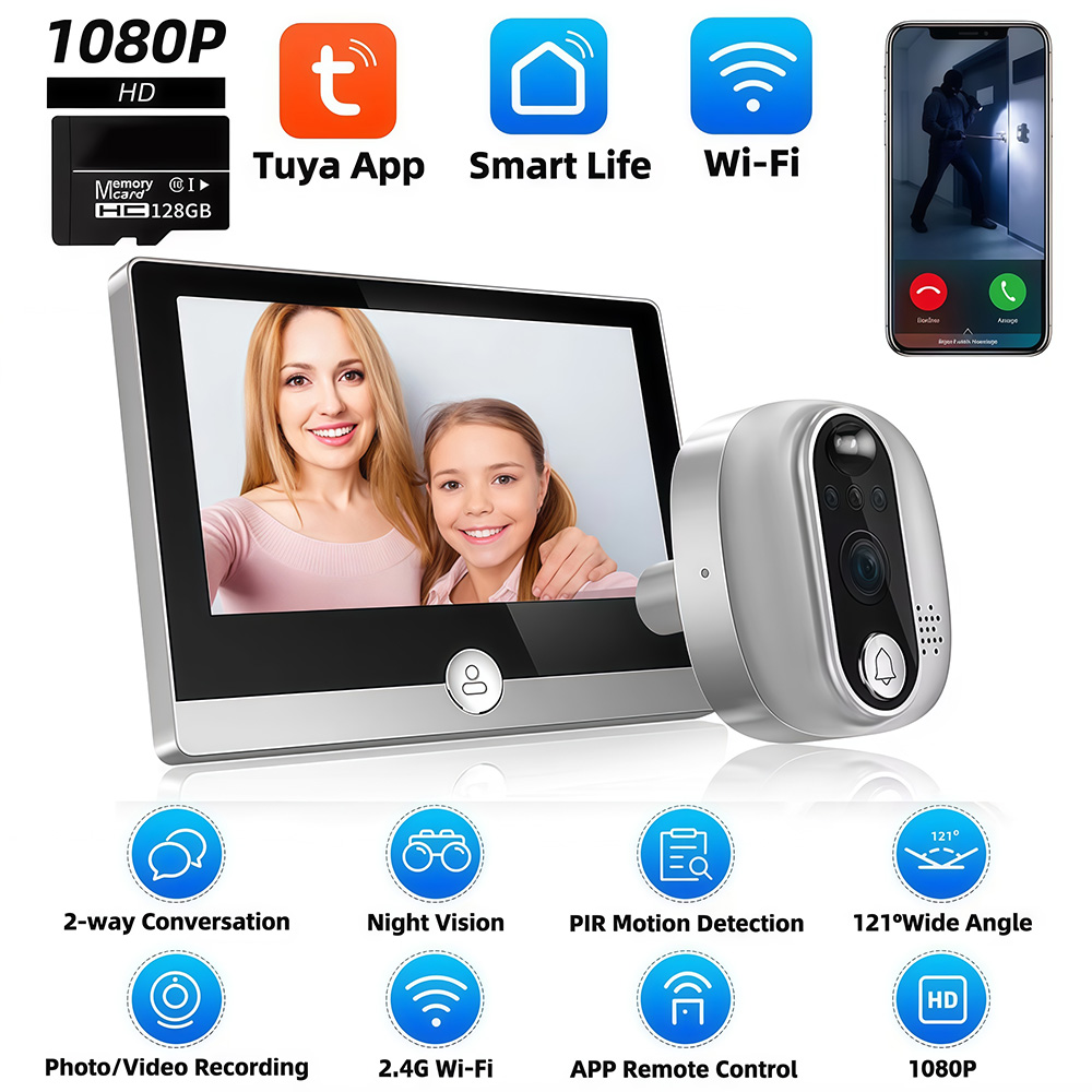 Smart Home Wiser - Caméra de sonnette de porte numérique