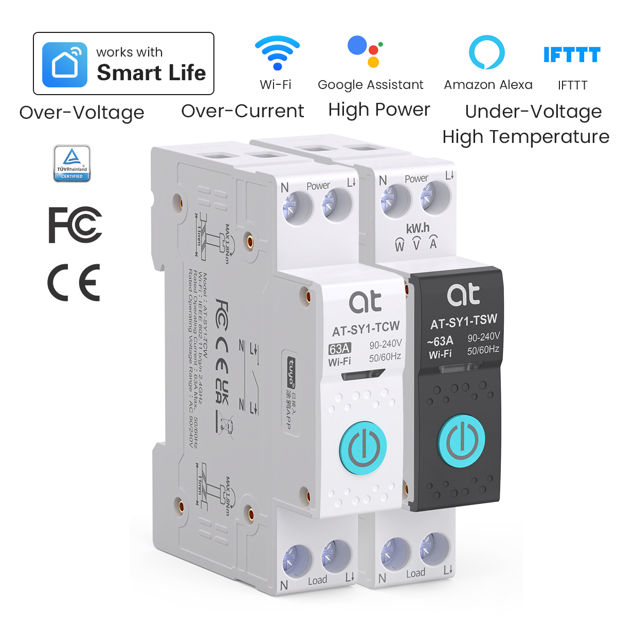 Smart Home Voice Control - Disjoncteur WiFi intelligent Tuya 1P +