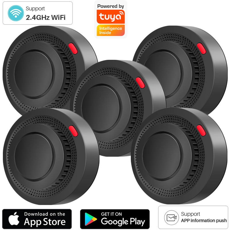 Smart Smoke Detector - Détecteur de fumée WiFi 2.4G, capteur